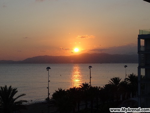 Mallorca Urlaubsbild - Sonnenuntergang an der Playa de Palma